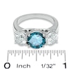 Thumbnail Image 2 of Previously Owned - 1/2 CT. T.W. Enhanced Blue and White Diamond Three Stone Ring in 14K White Gold