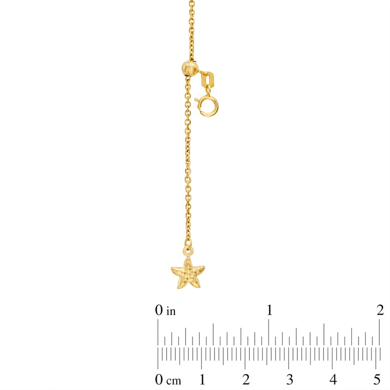 Main Image 2 of Previously Owned - Starfish Adjustable Cable Anklet in 14K Gold - 11"