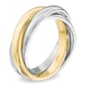 Thumbnail Image 2 of Previously Owned - Stacked Orbit Ring in Tri-Tone Stainless Steel