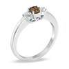 Thumbnail Image 2 of Previously Owned - 1/2 CT. T.W. Enhanced Champagne and White Diamond Three Stone Ring in 14K White Gold