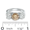 Thumbnail Image 3 of Previously Owned - 1/2 CT. T.W. Enhanced Champagne and White Diamond Three Stone Ring in 14K White Gold