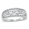 Thumbnail Image 1 of Previously Owned - 1/4 CT. T.W. Diamond Bamboo Design Band in 10K White Gold