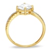 Thumbnail Image 2 of Previously Owned - 6.0mm Cushion-Cut White Topaz and Diamond Accent Ring in 10K Gold