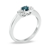 Thumbnail Image 1 of Previously Owned - 1-1/2 CT. T.W. Enhanced Blue and White Diamond Three Stone Ring in 14K White Gold