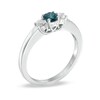 Thumbnail Image 2 of Previously Owned - 1-1/2 CT. T.W. Enhanced Blue and White Diamond Three Stone Ring in 14K White Gold
