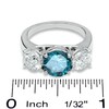 Thumbnail Image 3 of Previously Owned - 1-1/2 CT. T.W. Enhanced Blue and White Diamond Three Stone Ring in 14K White Gold