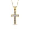 Thumbnail Image 1 of Previously Owned - Diamond Accent Cross Pendant in 10K Gold - 16"