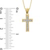 Thumbnail Image 2 of Previously Owned - Diamond Accent Cross Pendant in 10K Gold - 16"