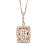 Thumbnail Image 0 of Previously Owned - 1/4 CT. T.W. Composite Diamond Rectangular Frame Pendant in 10K Rose Gold