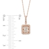 Thumbnail Image 1 of Previously Owned - 1/4 CT. T.W. Composite Diamond Rectangular Frame Pendant in 10K Rose Gold