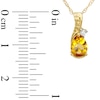Thumbnail Image 2 of Previously Owned - Pear-Shaped Citrine and Diamond Accent Teardrop Pendant in 10K Gold