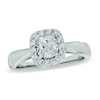 Thumbnail Image 1 of Previously Owned - Celebration Lux® 1 CT. T.W. Cushion-Cut Diamond Framed Engagement Ring in 18K White Gold (H-SI2)
