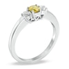 Thumbnail Image 1 of Previously Owned - 1/2 CT. T.W. Enhanced Yellow and White Diamond Three Stone Ring in 14K White Gold