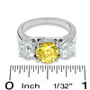 Thumbnail Image 2 of Previously Owned - 1/2 CT. T.W. Enhanced Yellow and White Diamond Three Stone Ring in 14K White Gold