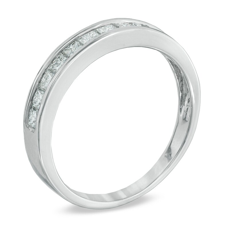 Main Image 2 of Previously Owned - 3/4 CT. T.W. Princess-Cut Diamond Wedding Band in 14K White Gold