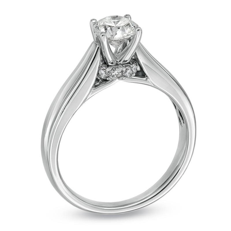 Main Image 2 of Previously Owned - For Eternity 1/2 CT. T.W. Princess-Cut Diamond Solitaire Engagement Ring in 14K White Gold