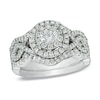 Thumbnail Image 0 of Previously Owned - 1-1/4 CT. T.W. Diamond Cluster Bridal Set in 14K White Gold