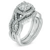Thumbnail Image 2 of Previously Owned - 1-1/4 CT. T.W. Diamond Cluster Bridal Set in 14K White Gold