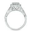 Thumbnail Image 2 of Previously Owned - 1-1/4 CT. T.W. Diamond Cluster Bridal Set in 14K White Gold