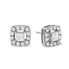 Thumbnail Image 1 of Previously Owned - 1 CT. T.W. Princess-Cut Diamond Frame Stud Earrings in 10K White Gold