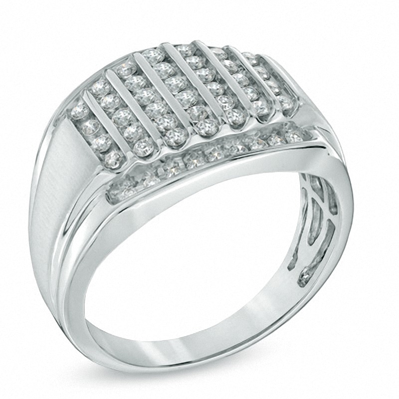 Previously Owned - Men's 3/4 CT. T.W. Diamond Ring in 10K White Gold