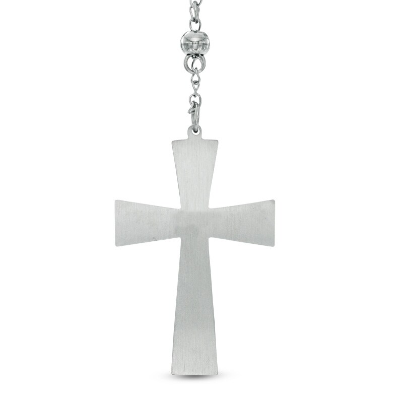 Main Image 2 of Previously Owned - Men's Rosary Necklace in Two-Tone Stainless Steel - 24"