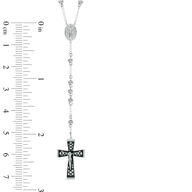 Main Image 3 of Previously Owned - Men's Rosary Necklace in Two-Tone Stainless Steel - 24"