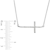 Thumbnail Image 2 of Previously Owned - 1/6 CT. T.W. Diamond Sideways Cross Necklace in 10K White Gold - 17"