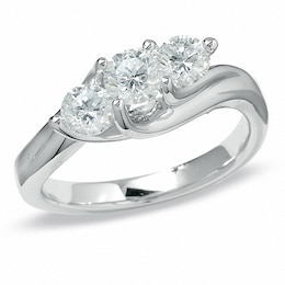 Previously Owned - 1 CT. T.W. Diamond Three Stone Ring in 14K White Gold