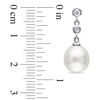 Thumbnail Image 2 of Previously Owned-9.0-9.5mm South Sea Cultured Pearl and 1/5 CT. T.W. Diamond Earrings in 14K White Gold