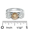 Thumbnail Image 2 of Previously Owned - 1-1/2 CT. T.W. Enhanced Champagne and White Diamond Three Stone Ring in 14K White Gold