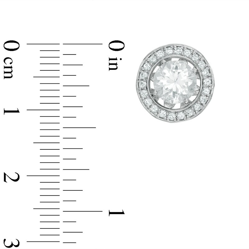 Previously Owned - 6.5mm Lab-Created White Sapphire and Cultured Freshwater Pearl Earrings and Jacket Set