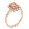 Thumbnail Image 1 of Previously Owned - Cushion-Cut Morganite and 1/6 CT. T.W. Diamond Ring in 10K Rose Gold