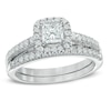Thumbnail Image 0 of Previously Owned - 1 CT. T.W. Princess-Cut Diamond Frame Bridal Set in 14K White Gold