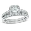 Thumbnail Image 0 of Previously Owned - 1 CT. T.W. Princess-Cut Diamond Frame Bridal Set in 14K White Gold