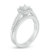 Thumbnail Image 1 of Previously Owned - 1 CT. T.W. Princess-Cut Diamond Frame Bridal Set in 14K White Gold