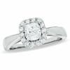 Thumbnail Image 1 of Previously Owned - Celebration Lux® 1 CT. T.W. Cushion-Cut Diamond Framed Engagement Ring in 18K White Gold (H/SI2)