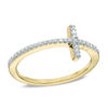 Thumbnail Image 1 of Previously Owned - 1/6 CT. T.W. Diamond Sideways Cross Ring in 10K Gold