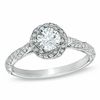 Thumbnail Image 1 of Previously Owned - Celebration 102® 7/8 CT. T.W. Diamond Cascading Frame Engagement Ring in 18K White Gold (I/SI2)