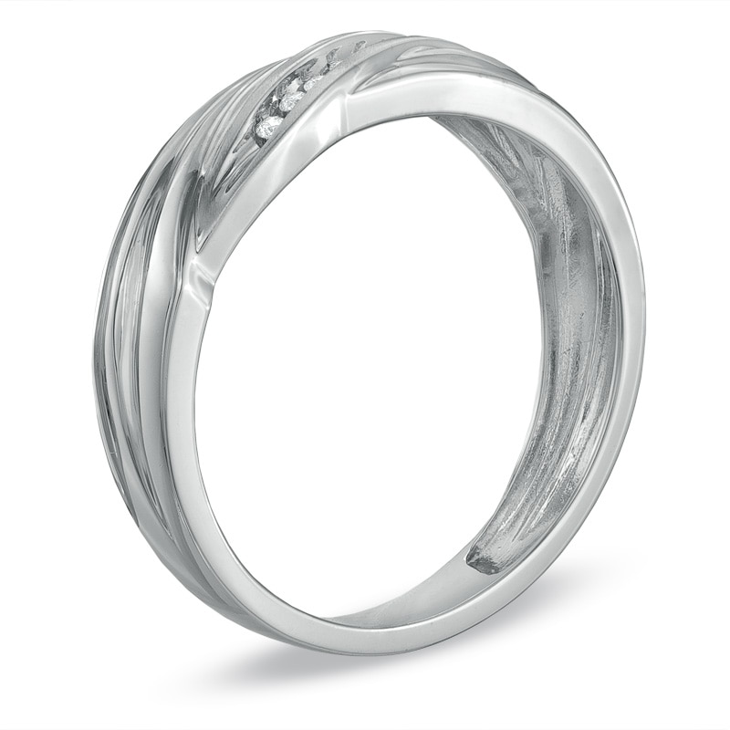 Main Image 2 of Previously Owned - 1/10 CT. T.W. Diamond Wedding Band in 10K White Gold