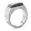 Thumbnail Image 2 of Previously Owned - Rectangular Grey Onyx Ring in Stainless Steel