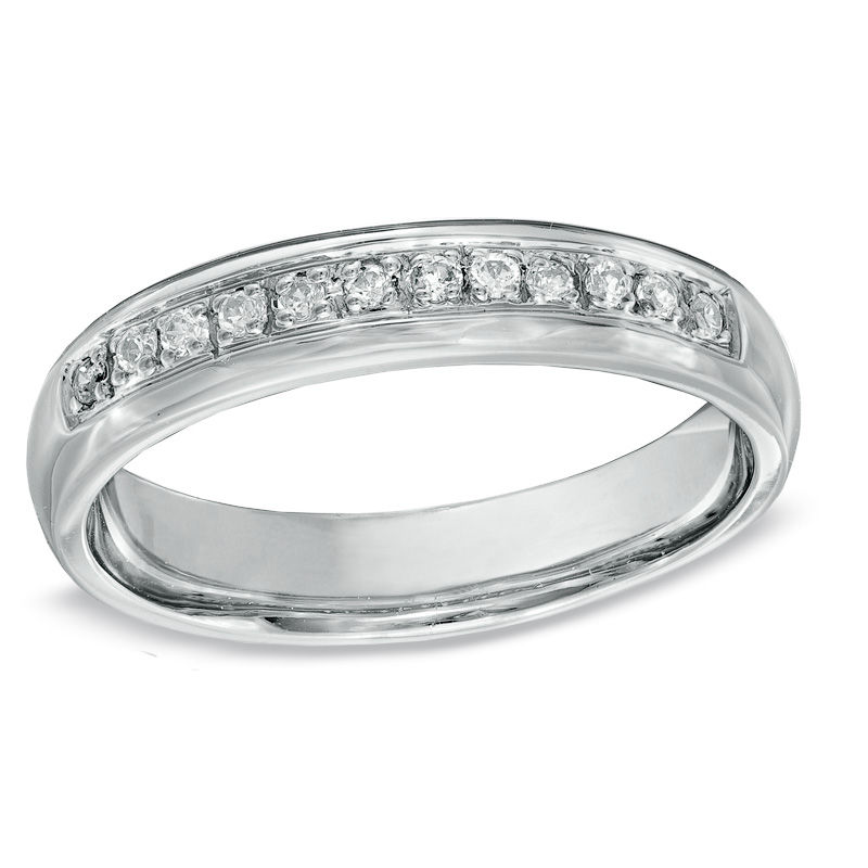 Main Image 1 of Previously Owned - 1/6 CT. T.W. Diamond Wedding Band in 10K White Gold