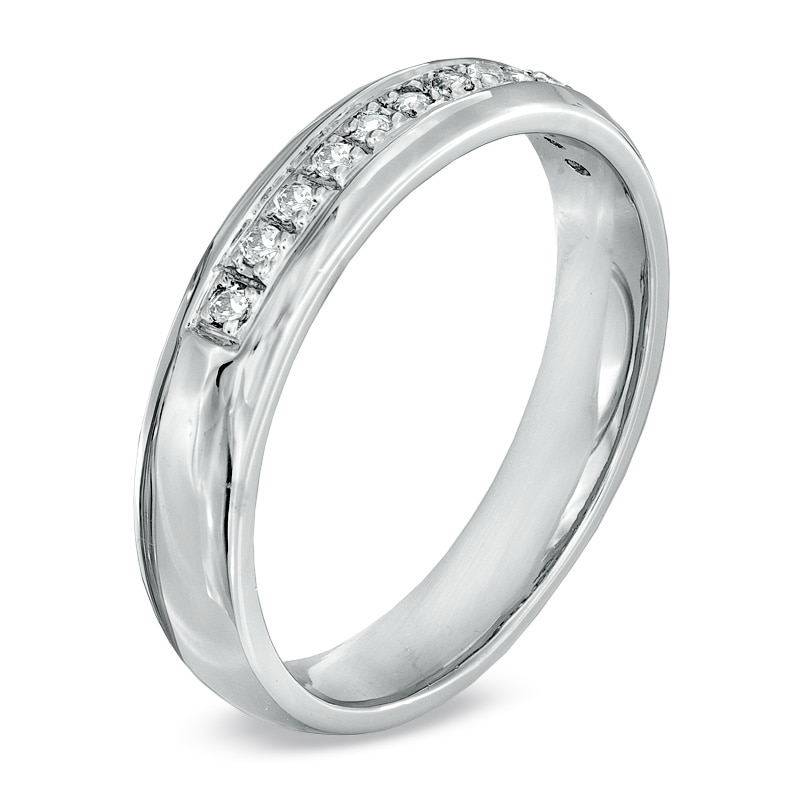 Main Image 2 of Previously Owned - 1/6 CT. T.W. Diamond Wedding Band in 10K White Gold
