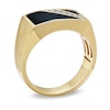 Thumbnail Image 1 of Previously Owned - Men's Onyx Flag Ring with Diamond Accents in 10K Gold