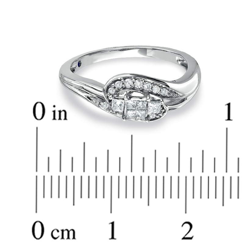 Main Image 3 of Previously Owned - Cherished Promise Collection™ 1/4 CT. T.W. Diamond Scoop Promise Ring in 10K White Gold