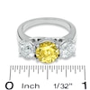 Thumbnail Image 3 of Previously Owned - 1-1/2 CT. T.W. Enhanced Yellow and White Diamond Three Stone Ring in 14K White Gold