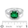 Thumbnail Image 3 of Previously Owned - 8.0mm Cushion-Cut Lab-Created Emerald Vintage-Style Ring in Sterling Silver