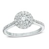 Thumbnail Image 1 of Previously Owned - 3/4 CT. T.W. Multi-Diamond Double Frame Engagement Ring in 14K White Gold