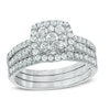 Thumbnail Image 1 of Previously Owned - 1 CT. T.W. Composite Diamond Frame Bridal Set in 10K White Gold