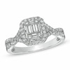 Thumbnail Image 1 of Previously Owned - 5/8 CT. T.W. Baguette Diamond Frame Engagement Ring in 14K White Gold